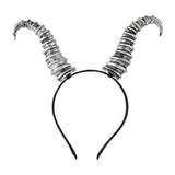 Maxbell Devil Horns Headband Halloween Costume for Fancy Dress Halloween Performance Silver Horns