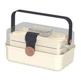 Maxbell Family First Aid Medical Box with Handle First Aid Case Hiking Workplace Car Navy