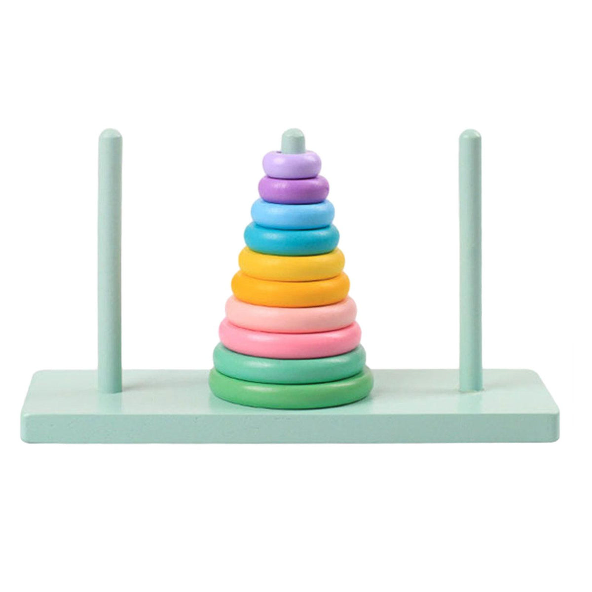 Maxbell Rainbow Stacking Rings Toy Brain Teaser Stacker Toy for Children Infant Kids