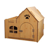 Wooden Kitty House Cat Shelter Comfortable for Small Dogs With Door - Aladdin Shoppers