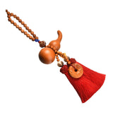 Maxbell Car Pendant Gourd Statue Beaded Universal Wooden Car Mirror Interior Pendant red