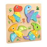 Maxbell Cute Baby Puzzles Activity Toys with 4 Patterns for Boys Girls Baby Ages 3-5 Dinosaur