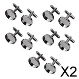 Maxbell 2x10Pcs 16mm Vintage Round Blank Settings Base Pad Cuff Links DIY Cufflinks