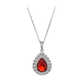 Maxbell Water Droplet Charm Pendant Necklace for Women for Party Anniversary Holiday Red