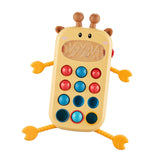 Maxbell Pull String Interactive Toy Phone Press Toy for Babies 3-6 Months Travel Toy Giraffe