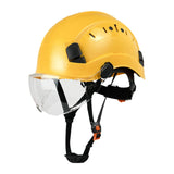 Maxbell Hard Hat Practical Impact Resistant with Goggles for Construction Men Mining Yellow