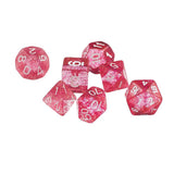 Maxbell 7pcs/set TRPG Game   Glitter D4-D20 Multi Sides Dice Pink