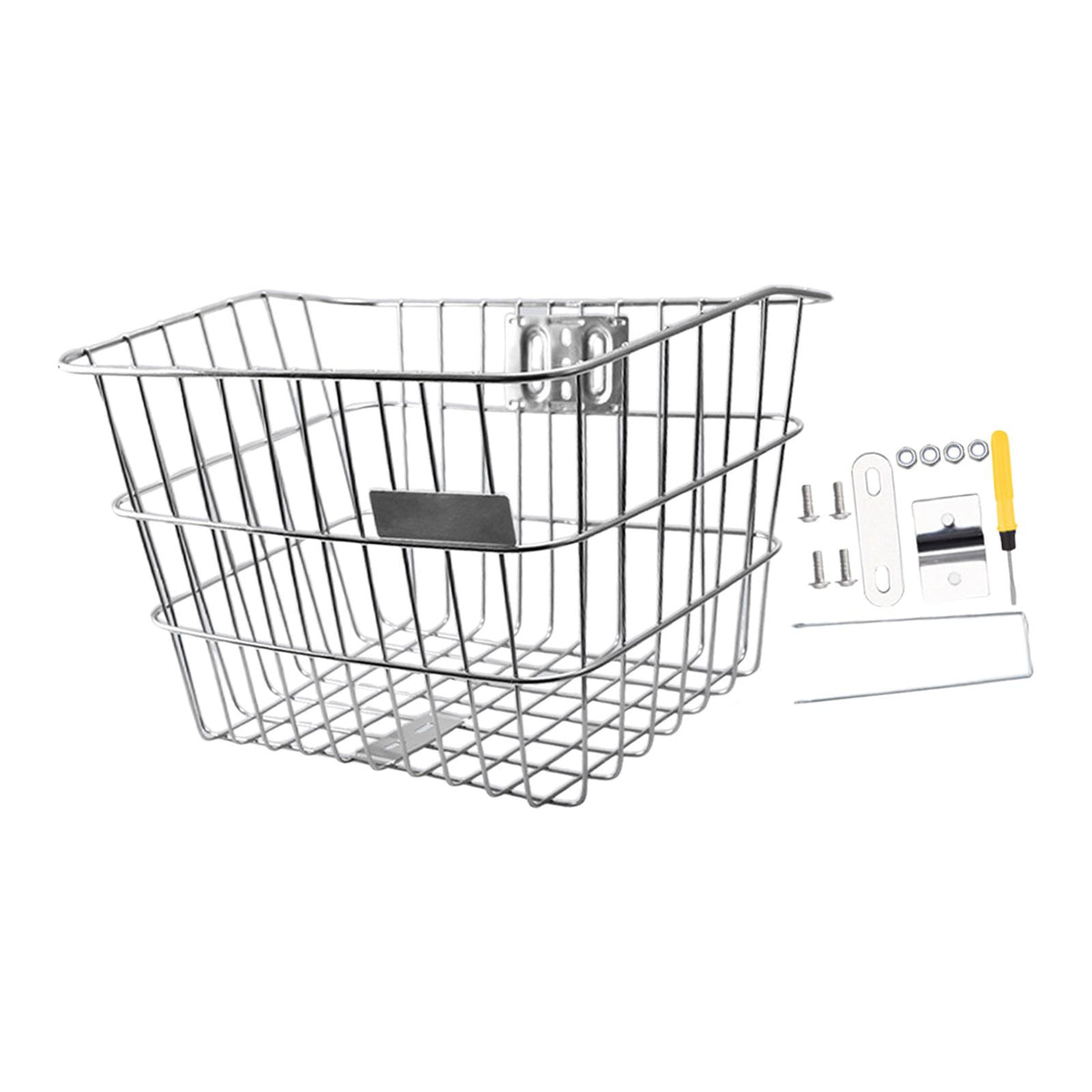 Maxbell Stainless Steel Bike Basket Front Mount Portable for Riding Camping Style A