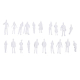 20Pcs 1/100 HO Scale Unpainted Model People Miniature Figures Architectural Model Human Plastic Scene Simulation