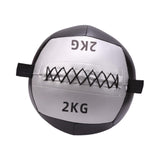 Maxbell Soft Medicine Ball PU Leather for Core Strength Cross Training Weightlifting Silver 2 KG