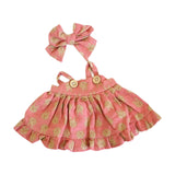 Maxbell Doll Clothes 38cm Fashion Plush Doll Accessories Costumes Soft Doll Outifits pink and hair clips