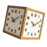 Maxbell Dual Sided Corner Wall Clock Punch Free Solid Wood