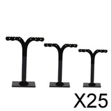 Maxbell 25x3Pcs Detachable Acrylic Earrings Jewelry Holder Display Stands Black