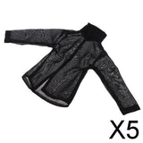 5x1/6 Scale Woman's Shirt Blouse for 12" Female Doll Figures Accessories Black