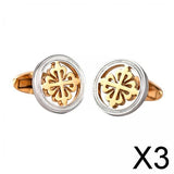 Maxbell 3xLuxury Dress Shirt Cuff Links Unisex Cufflinks for Wedding Banquet Groomsmen