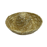 Maxbell Hand Woven Mini Straw Hat Lightweight Cute Dog Hat Breathable Straw Doll Hat No Colored Edging