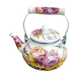 Maxbell Enamel Tea Kettle Multiuse with Handle 2.5L Teapot for Party Restaurant Home Style A