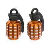 Maxbell 4x2pcs Grenade Shape Tire Tyre Valve Dust Caps for Car Motorcycle Bike -Golden