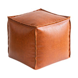 Maxbell Unstuffed Pouf Cover Boho Foot Rest Cover for Balcony Under Desk Living Room Orange