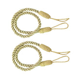 Maxbell 4 PCS  Rope Curtain Drape Tiebacks Tassel Living Room Bedroom Golden