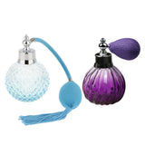 Maxbell 2pcs Vintage Glass Perfume Bottle Spray Atomizer Gift Blue & Purple 100ML