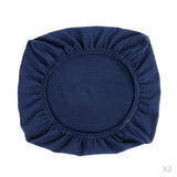 Maxbell 2PCS Jacquard Polyester Stretch Wedding Dining Chair Seat Cover Dark Blue_M