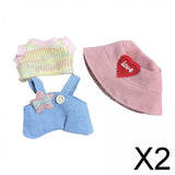 Maxbell 2xDoll Clothes for 15cm Plush Doll Stylish Stuffed Animals Clothes DIY Cartoon