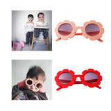 Stylish Flower Kids Baby Boy Girl Soft Plastic UV400 Sunglasses Red + Pink