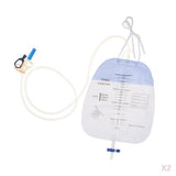 Maxbell 2pcs 1500ml Disposable Clear Urine Urinary Catheter Drainage Bag Anti Reflux