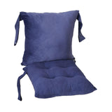 Maxbell Chair Cushion with Backrest Decoration Ergonomic Pad for Winter Home Bedroom Blue