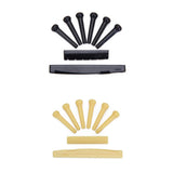 Maxbell 2x Set of Acoustic Guitar Plastic Bridge Pins Saddle Nut Black & Yellow Quality