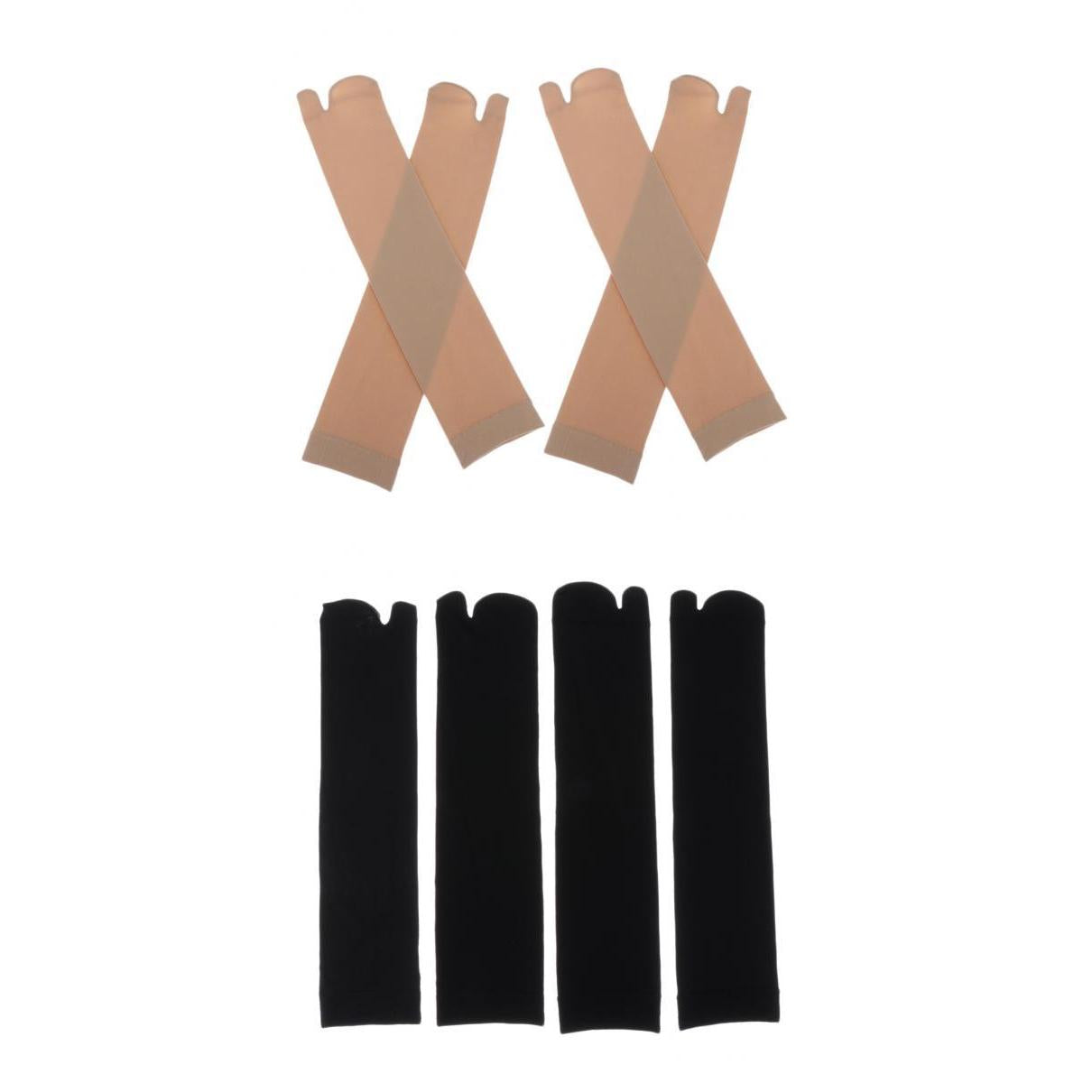 Maxbell 4 Pairs Flip Flop Socks Split 2 Toe Socks Sandals Ninja Slipper Nude Black