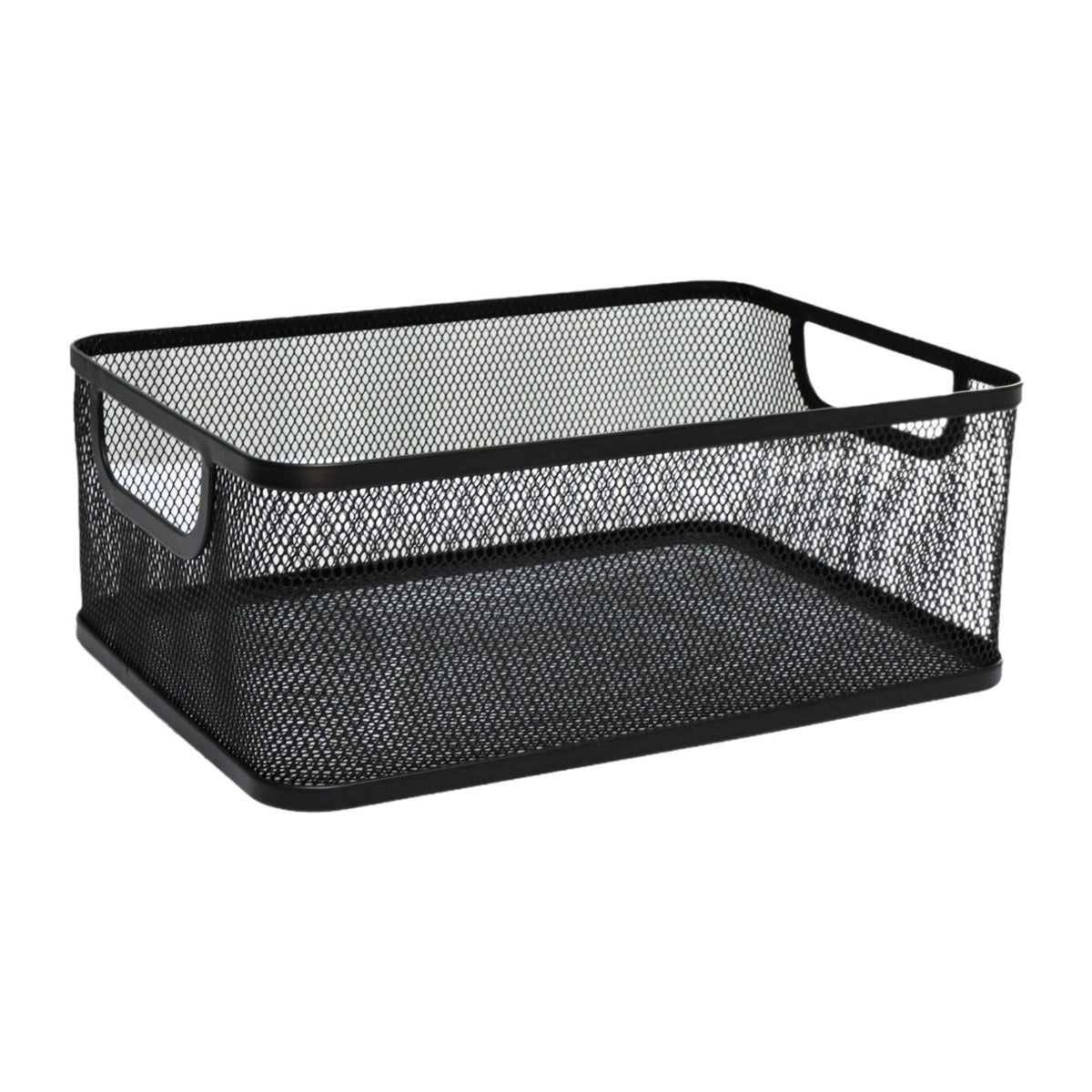Maxbell Storage Basket Reusable Multiuse Desktop Storage Container for Kitchen Snack Large Black