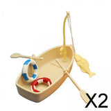 Maxbell 2xMiniature Fishing Boat Model Mini Boats Model for Photo Props Micro Landscape