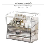 Maxbell Acrylic Cosmetic Organizer with Drawers, Large Capacity Makeup Storage Box, Dustproof Vanity Organizer for Skincare & Lipsticks, Multitier Desktop Storage, Elegant Design for Bedroom, Bathroom, Dressing Table Transparent