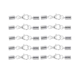 Maxbell 10 Piece Silver Kumihimo Leather Cord End Caps with Lobster Clasp Jewelry Making Findings - Aladdin Shoppers