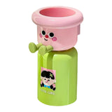 Maxbell Toothbrush Cup and Holder Wall Mounted No Punching Household Toothpaste Rack pink green