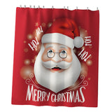 Maxbell Christmas Decor Shower Curtain w/ Hooks for Bathroom Xmas Home Decoration C
