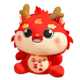 Chinese Dragon Plush Doll Creative Adorable for Living Room Restaurant Party Red