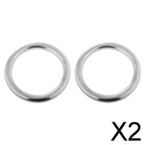 Maxbell 2x1 Pair Smooth Welded Polished Boat Marine Stainless Steel O Ring 6 x 25mm