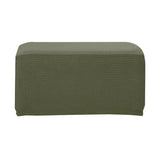 Maxbell 2pcs Ottoman Pouf Cover Foot Rest Stool Sofa Slipcover Protector Sand/Green