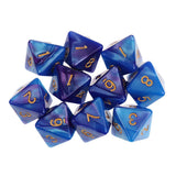 Maxbell 10pcs 8 Sided Dice D8 Polyhedral Dice for Dungeons and Dragons Table Games Blue Purple - Aladdin Shoppers