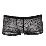 Maxbell Men Sexy lace Boxer Briefs Low Rise Lingerie Mesh Trunks Underwear XL black - Aladdin Shoppers