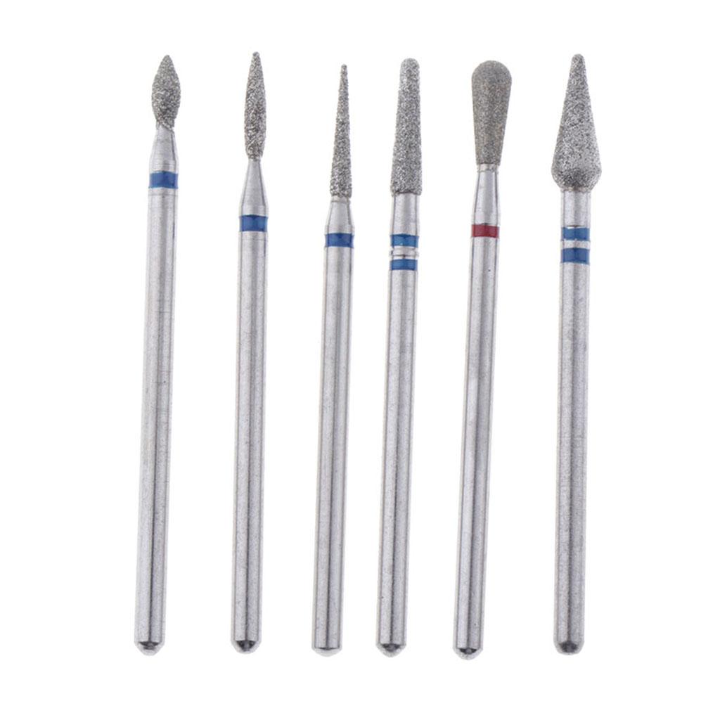 Maxbell Maxbell 6pcs Diamond Nail Art Drill Bits Brush Set Manicure Polishing Head 3/32'' 09