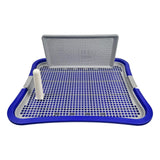 Maxbell Dog Toilet with Removable Column Mesh Grids Dog Litter Box for Condos Kitten Dark Blue