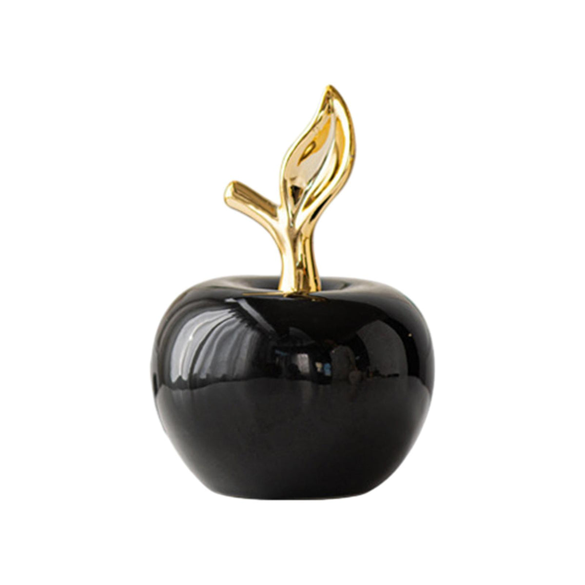 Maxbell Ceramic Apples Figurine Tabletop Apples Statue for Office Living Room Entryway Small Black