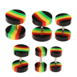 Maxbell Maxbell 6 Pieces Acrylic Ear Earrings Flesh Tunnel Stainless Steel Fake Plugs 18g