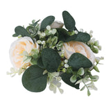 Maxbell Candle Ring Gifts Garland Greenery Wreath for Festival Dining Room Farmhouse Champagne