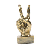 Maxbell Funny Finger Gesture Statue Desk Decoration for Fireplace Tabletop Farmhouse Peace Gold
