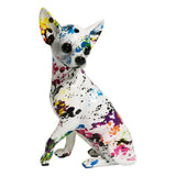 Maxbell Maxbell Graffiti Chihuahua Statue Ornament Figurine for Room Home Decor Gift Colorful Spot